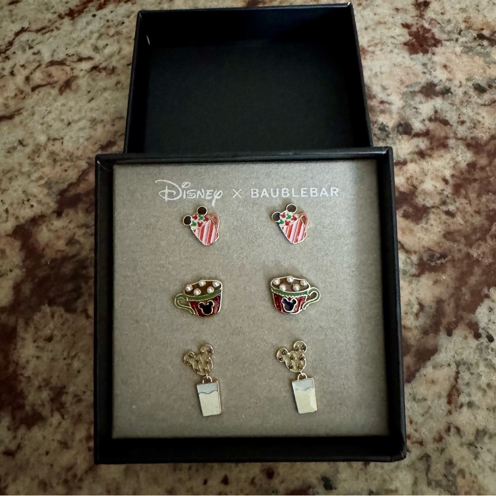 Brand New in Box - Baublebar Disney Christmas earrings